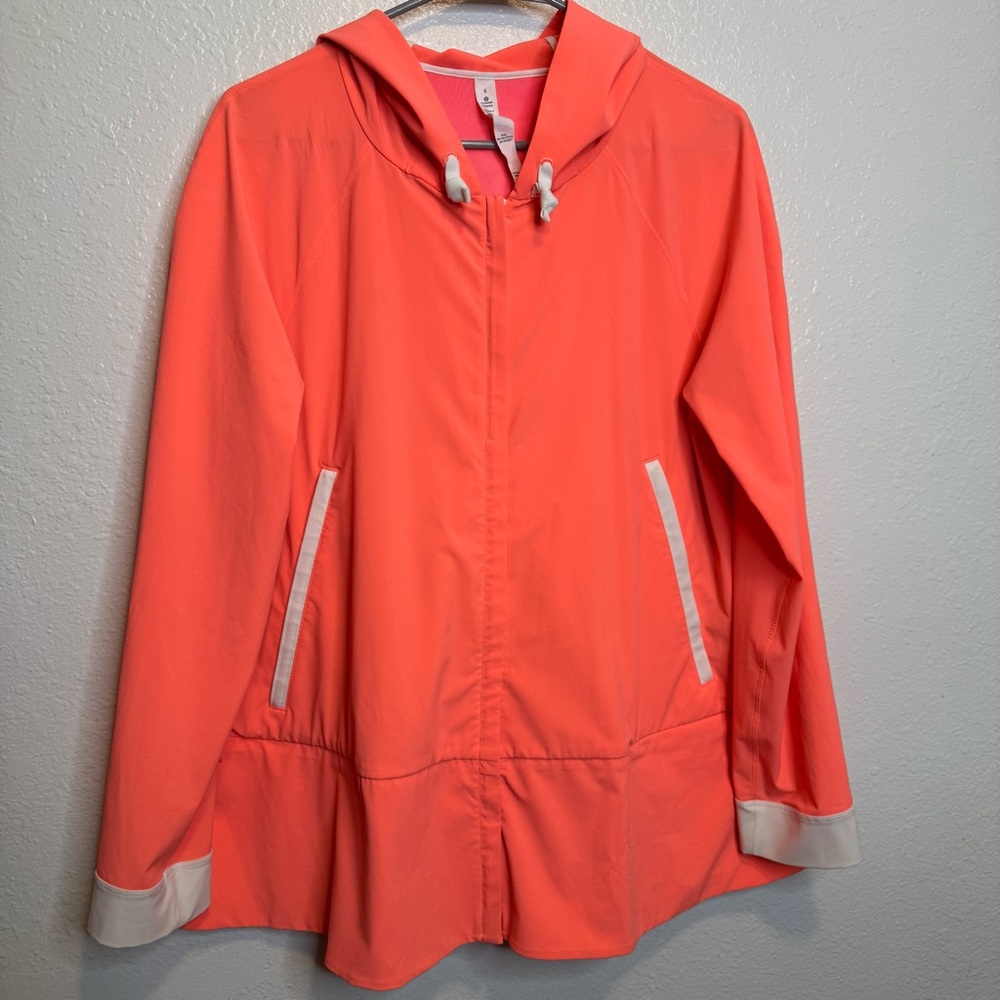 Lululemon Athletica Sun Showers Orange Lightweight Jacket Size 8